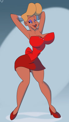 slbcreations:  Mitzi Avery, that distant relative of Red Hot Ridding Hood and couple of Dizzy Devil on Acme Looniversity&rsquo;s prom night.  my bro draws the sexiest toons ever~ ;9