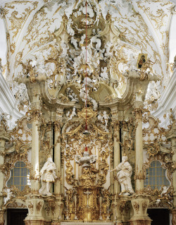 asylum-art:  Church Altars by Cyril Porchet  The Swiss photographer Cyril Porchet we discover this impressive series of altars of baroque churches in Spain, Austria and Germany. Excessive detail makes disappear all sense of perspective and depth. Each