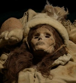 The Beauty of Xiaohe or Little River, 3,800 years old, mummified remains of a Caucasian woman found in Western China along with other European mummies and artifacts. These Tarim Basin mummies are controversial in China as they are evidence of Europeans