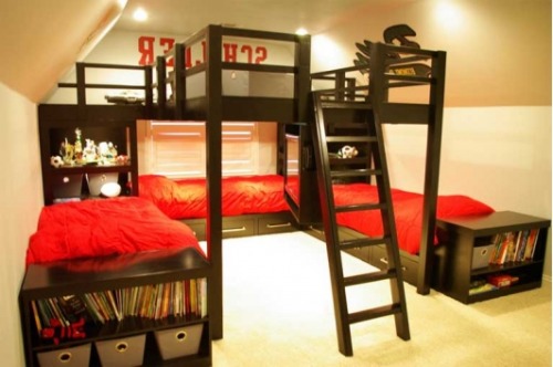 Loft bed with a cool teenager bedroom ideas