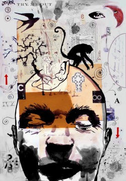 artchipel:  Loui Jover - Dream architect. Assemblage collage, 23.6x16.5 in