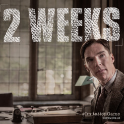 theimitationgameofficial:  A remarkable story comes to theaters in just two weeks.   