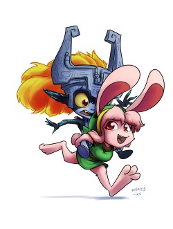 iancsamson:  Followup to yesterday’s   Bunny Link Inktober - What if Twilight Princess and Link to the Past’s ‘dark world forms’ were switched - hmmm… 