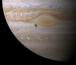 mapsontheweb:  The size of North America compared to the Great Red Spot on Jupiter. Great Red Spot, an enormous, long-lived storm system on the planet Jupiter and the most conspicuous feature of its visible cloud surface. It is generally reddish in colour
