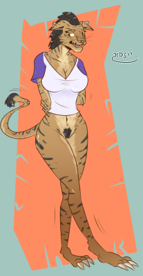 B-but in all of your human cartoons the animals never wear pants so I thought&hellip;Have an embarrassed bottomless khajiit tigress lady.