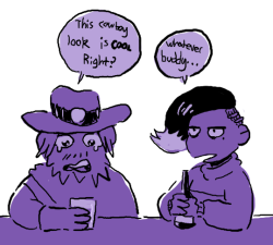 tiki-punch: I’m laughin at the idea that sombra still doesn’t know who mccree is n he just stumbled in the bar n she’s like “who’s this jackass”