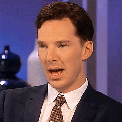 mycroft-holmes-official:  cumbercrieff:  Benedict and his fabulous facial expressions on Katie Couric  Cats are bad 