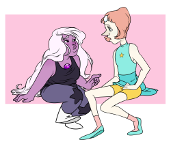 drisnow:  Pearl still has some stuff to work out  and Amethyst totally wants to kiss her 