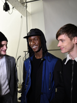damplaundry:  Robert Laby, Adonis Bosso, Andreas Lindquist at Ovadia &amp; Sons F/W 2015 by Ilya S. Savenok 