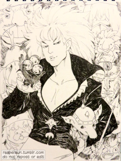 inktober #30 the goblin king i wonder if he ever feels self conscious to be the one weird looking human shaped guy among all the little funky goblin dudes