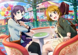 lovelivemj:    School Idol Festival UR pairs stitched and textless: Hanayo Koizumi #426: Under a Spell &amp; Nozomi Tojo #442: Halloween Date