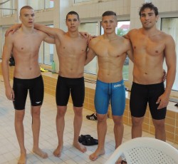 slovak-boys:  Slovak swimmers Denis, Martin, Miroslav and Milan wearing jammers 