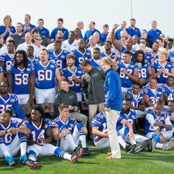 the-buffalo-bills-fancave:  Great moment. Mrs. Wilson addresses the whole team on picture day. #RCW   :-)