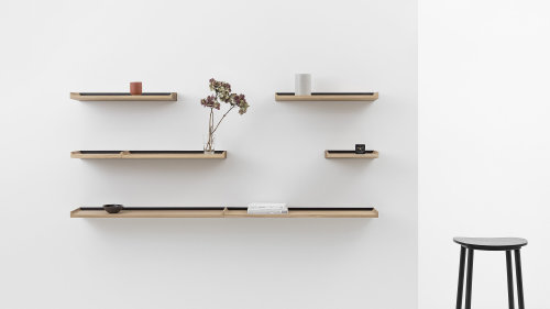 everything-creative: Notes Shelves by Julien Renault Objects Notes is a set of three shelves with the lengths of 30, 60 and 90 cm. This allows for a beautiful arrangement that sanitizes of music or morse code rhythms. The curves at the ends resemble