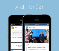 xkit-extension:  Introducing XKit for iPhone Well it took a few months, but it’s here: XKit for iOS is now available on the App Store. It comes with Blacklist, PostBlock, Mute, One-Click Reply, Disable GIFs, No Recommended Posts and much more. I also