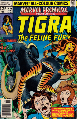 Marvel Premiere No. 42 featuring Tigra (Marvel Comics, 1978). Cover art by Dave Cockrum and John Constanza.From Oxfam in Nottingham.