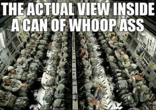 Rare view inside a can of whoop ass