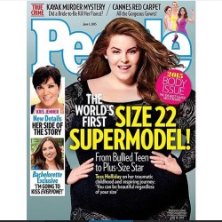 chubbycartwheels:  Woke up to some amazing stuff!  @tessholliday is on the cover of People Magazine and she is wearing the lace bodystocking from my shop Chubby Cartwheels!! 