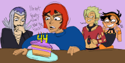 Yesterday was Mista&rsquo;s bday, but I wanted to celebrate it on the 4thSo did Fugo and Narancia, its their greatest prank yet Abbacchio is there too trying not to laugh Happy 44444444444444444444444444444 mista!!!!!