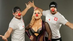 rawsmackdownnxtdivas:  WWE Celebrates Red Nose Day - Natalya,Tyson Kidd,Cesaro