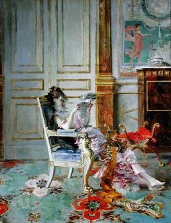 impressionism-art-blog: Girl Reading in a Salon via Giovanni BoldiniSize: 57x73 cmMedium: oil, canvas