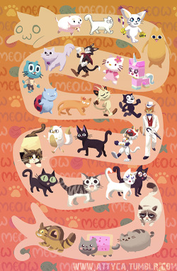 attyca:  I heard the internet likes cats? Is that true? ….. This will be available at Anime North and Otakuthon as an 11x17 print! (My table at Anime North will be facing the wall that goes into the dealers room if you’re wondering!)meowmow~