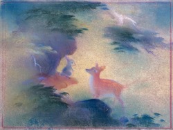 art-nimals:Tyrus Wong (1910 - 2016), Concept art for Walt Disney’s Bambi
