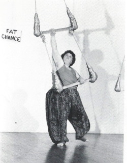 lesbianartandartists: With Fat Chance, a lesbian performing group. We used stories from our lives, we danced, swung on trapezes and moved in ways fat people aren’t often seen moving. (Berkeley, 1979) Judy in A Lesbian Photo Album, 89 