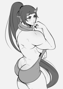 aki-san94:I went for a different style for my oni, kinda manly while still keeping some feminine features. Also first week of uni’s been rough, still gotta upload more finished art and pending comms. Expect more of this back sweater thing which I’m