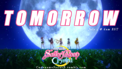 kumacrafts:  codenamesailorb:  SAILOR MOON CRYSTAL FREE AND LEGAL SIMULCAST STREAMING BEGINNING JULY 5 AT 6AM EST VIA HULU/NEON ALLEY, CRUNCHYROLL, AND NICONICO. (You can watch anytime after its premier as well - though it gets weird with Niconico.)