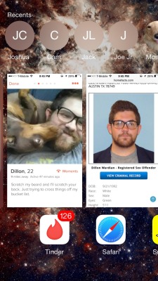 purplelittlemermaid:  sorta-phantastic:  ideasfromalittlegirl:   kindagucci:  kindagucci:  kindagucci:  IVE MET A SEX OFFENDER ON THE APP TINDER AND IM WARNING EVERYONE IN AND AROUND AUSTIN TEXAS OF THIS MAN. I CONTACTED TINDER AND THEY REFUSE TO TAKE