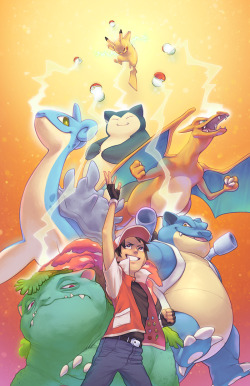 pockypalooza:whipped up a Pokemon piece for a thing! everyone’s ready for action but Snorlax is just here to have a chill time yo
