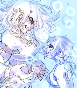 Runs hands down faceWhat if because they’re in the ocean, Lapis is the stronger gem and is able to keep Jasper captive without the fusion. Just imagine it