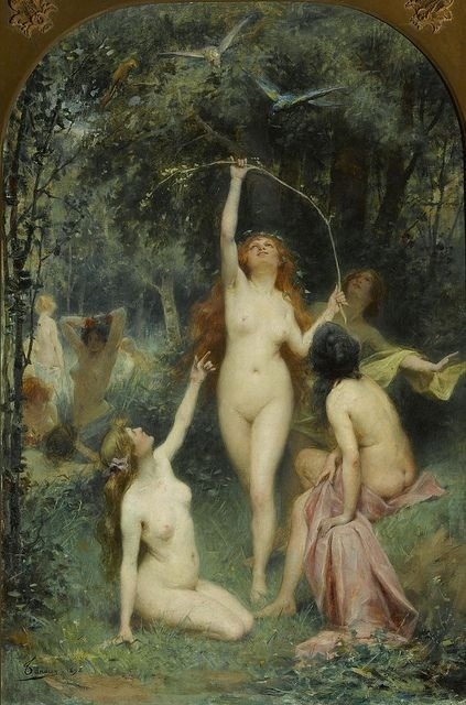 Forest nymphs having sex