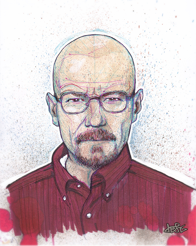 WALTER WHITE Ballpoint, markers and ink on paper (no pencils) 2014 Jef D jef2d.tumblr.com  Twitter / Instagram: @jef2D