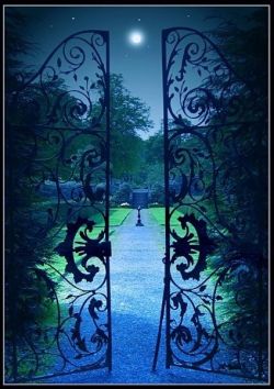 lalulutres:  Moonlit Garden Gate, Provence, France 
