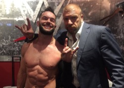 lasskickingwithstyle:  Triple H being a proud dad after his kids main roster debuts.