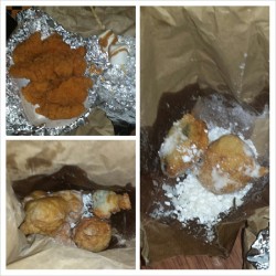 Chicken, fried oreos, Zeppoles, and marshmallows with caramel #fatass