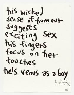 bjorkfr:  Paroles de la chanson Venus as a boy,manuscrit publié dans Visionaire #12 Desire - automne 1994 