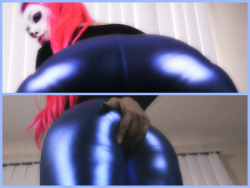 kitziklown:  NEW CLIP: Shiny Spandex Smother Description: &ldquo;I LOVE my shiny spandex pants! They fit me like a second, gleaming skin. See how great my ass looks in them?! Especially when I shake it all around, and shove it right in your face. Do you