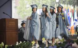 2jam4u:  bitch-media:  Columbia University student Emma Sulkowicz carried her mattress across the stage at her graduation ceremony this morning. Sulkowicz and her friends have been carrying the mattress around for the whole academic year in protest of