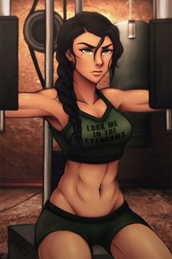 iahfy:  patreon commish of kuvira gettin’ them gains  she hits the gym so she won’t hit you 