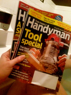extraneousredux:  I took a bath tonight.  Drank red wine from a Bailey’s tumblr (it wasn’t as precarious as a wine glass) and read all of the copies my favorite magazine which up until now I’ve been too busy to read.  Woodworking magazines ARE
