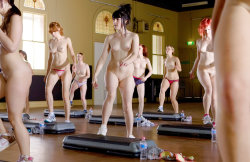 hilbernude:  Sport  Nude Exercise Class in School Gym
