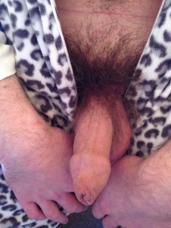 bbhairycouple:  Just a wee pic of Adam hanging out of his onsie