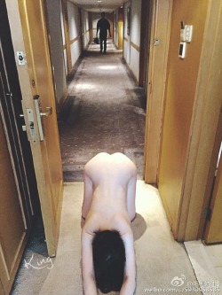 questionsandacts:  Lay face down ass up in an open hotel door and wait for your man to come back from the lobby…or wherever