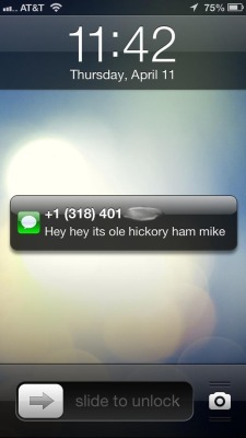chesnaaught:  who is ole hickory ham mike and why is he texting me 
