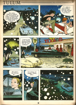 Pages from Trip to Tullum, by Federico Fellini and Milo Manara. From CRISIS No. 61 (Fleetway Publications, August 1991). From a car boot sale in Nottingham.