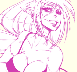 vaigh:Zombie Babe Elf chick lady vampire woman thing.Never finished coloring it, so I resorted to this instead.