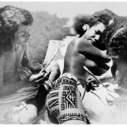 sunameke: Massive thanks to those searching out images of our women… Peter John Tate sourced this amazing image … We quote: “1957, PNG, MOTU; Girls were Tattoed while Men were away on the Hiri Trading Trips, in Book; SAILING for SURVIVAL, by Mary